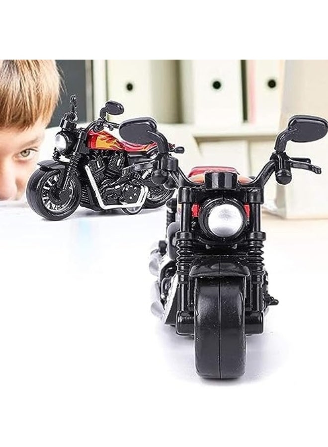 A highly realistic, decorative alloy motorcycle model toy; a pull-back toy car for children; a thoughtful gift set; red. - Image 2